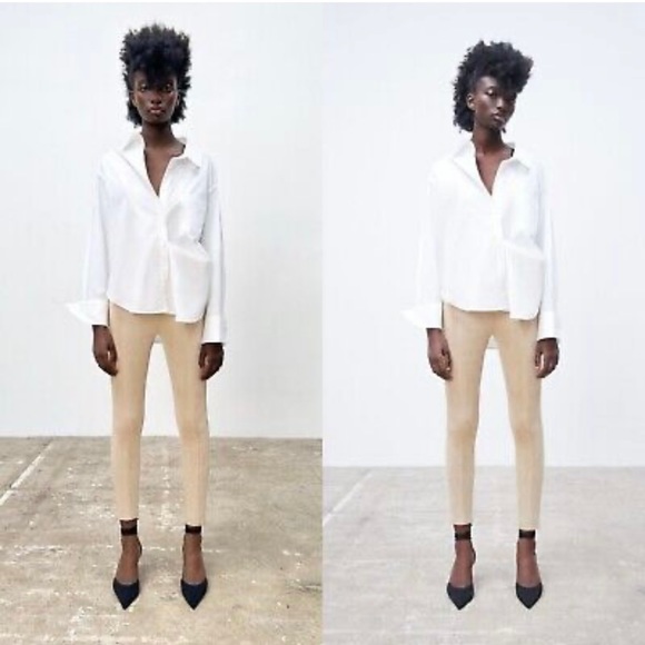 NWT Zara Faux Suede Leggings - Picture 1 of 5